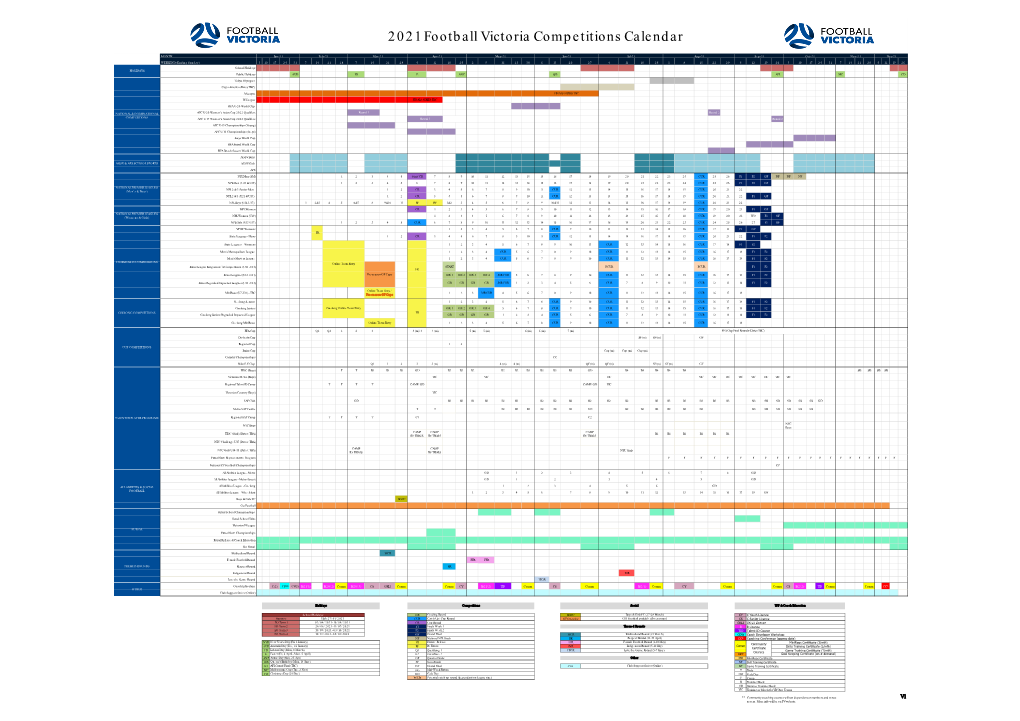 2021 Football Victoria Competitions Calendar