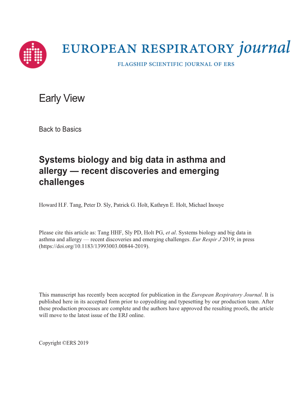 Systems Biology and Big Data in Asthma and Allergy — Recent Discoveries and Emerging Challenges