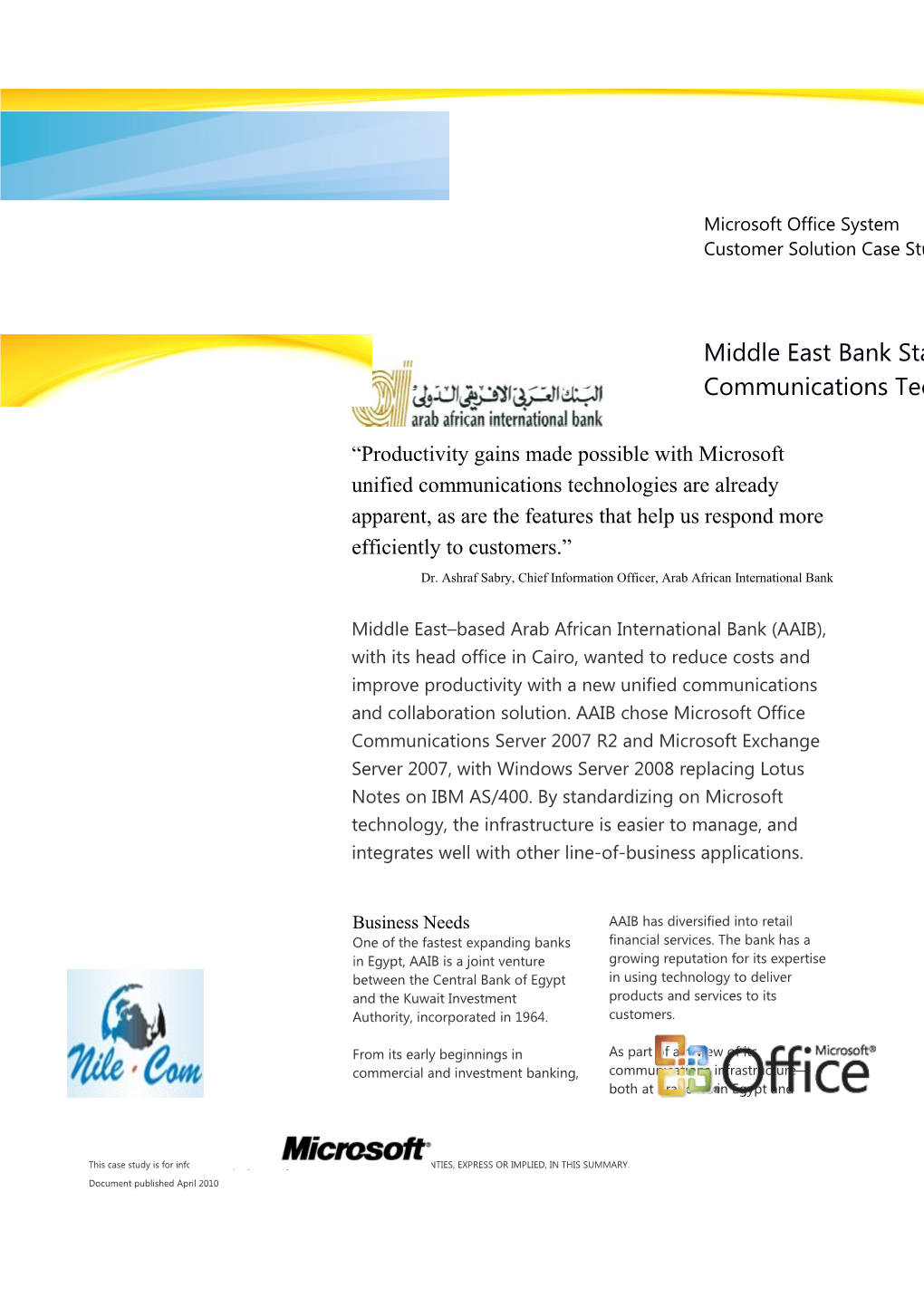 Writeimage CSB an Arab Bank Standardises on New Unified Communications and Collaboration