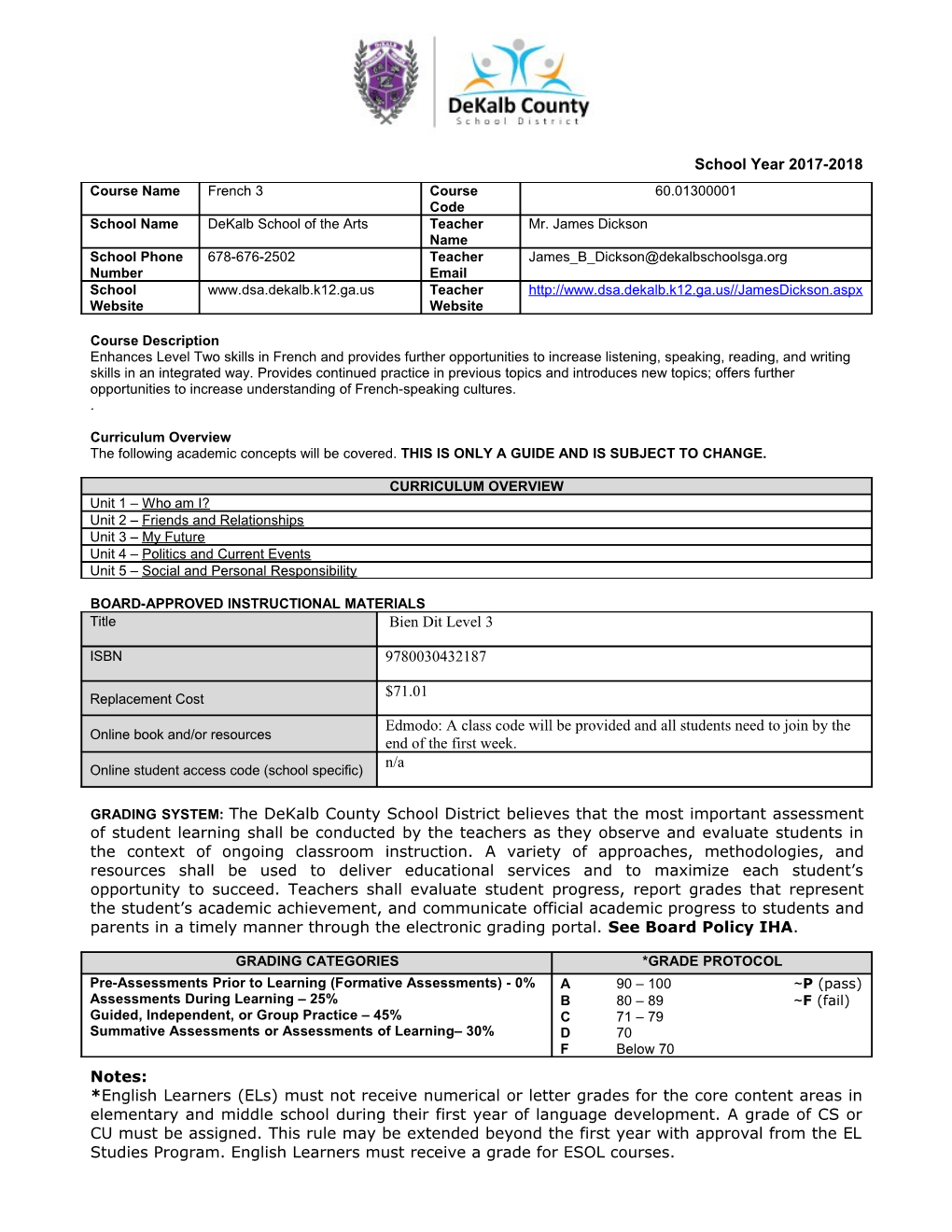 Sixth Grade Mathematics Syllabus s3