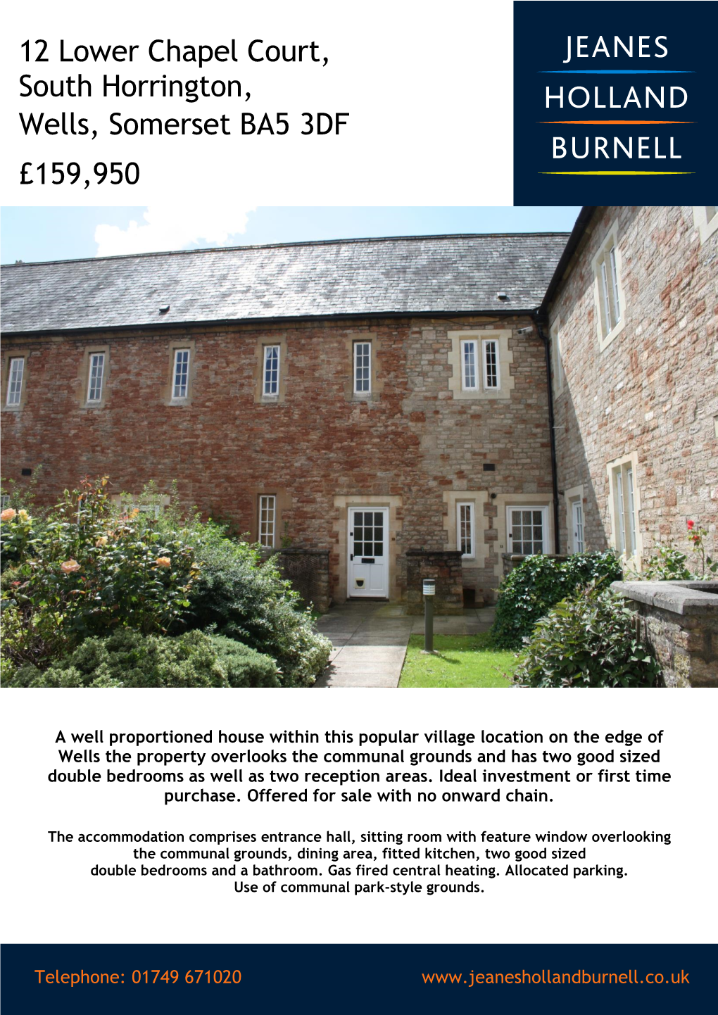 12 Lower Chapel Court, South Horrington, Wells, Somerset BA5 3DF £159,950