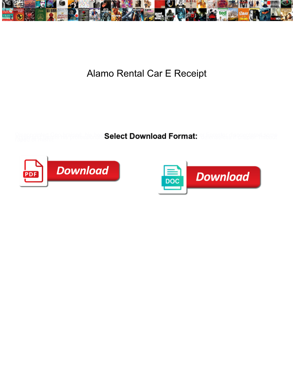 Alamo Rental Car E Receipt