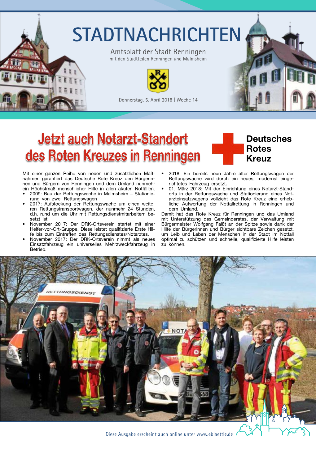 Stadtnachrichten Amtsblatt Der Stadt Renningen Mit Den Stadtteilen Renningen Und Malmsheim