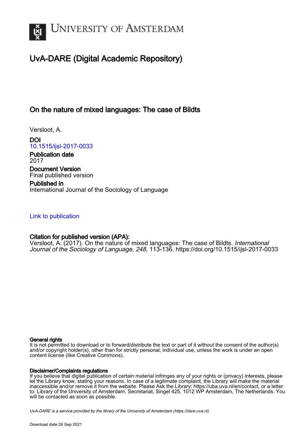 International Journal of the Sociology of Language