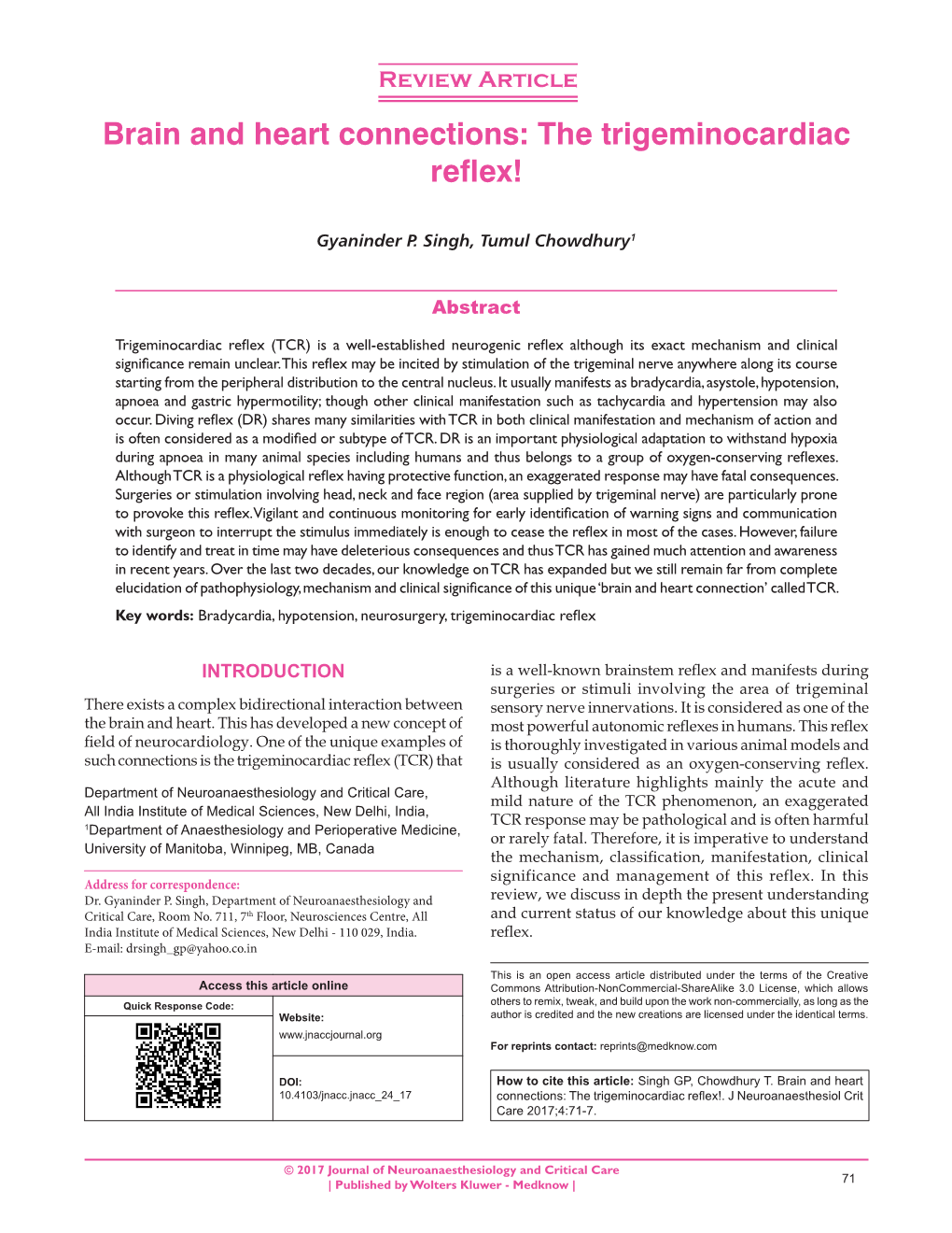 Brain and Heart Connections: the Trigeminocardiac Reflex!