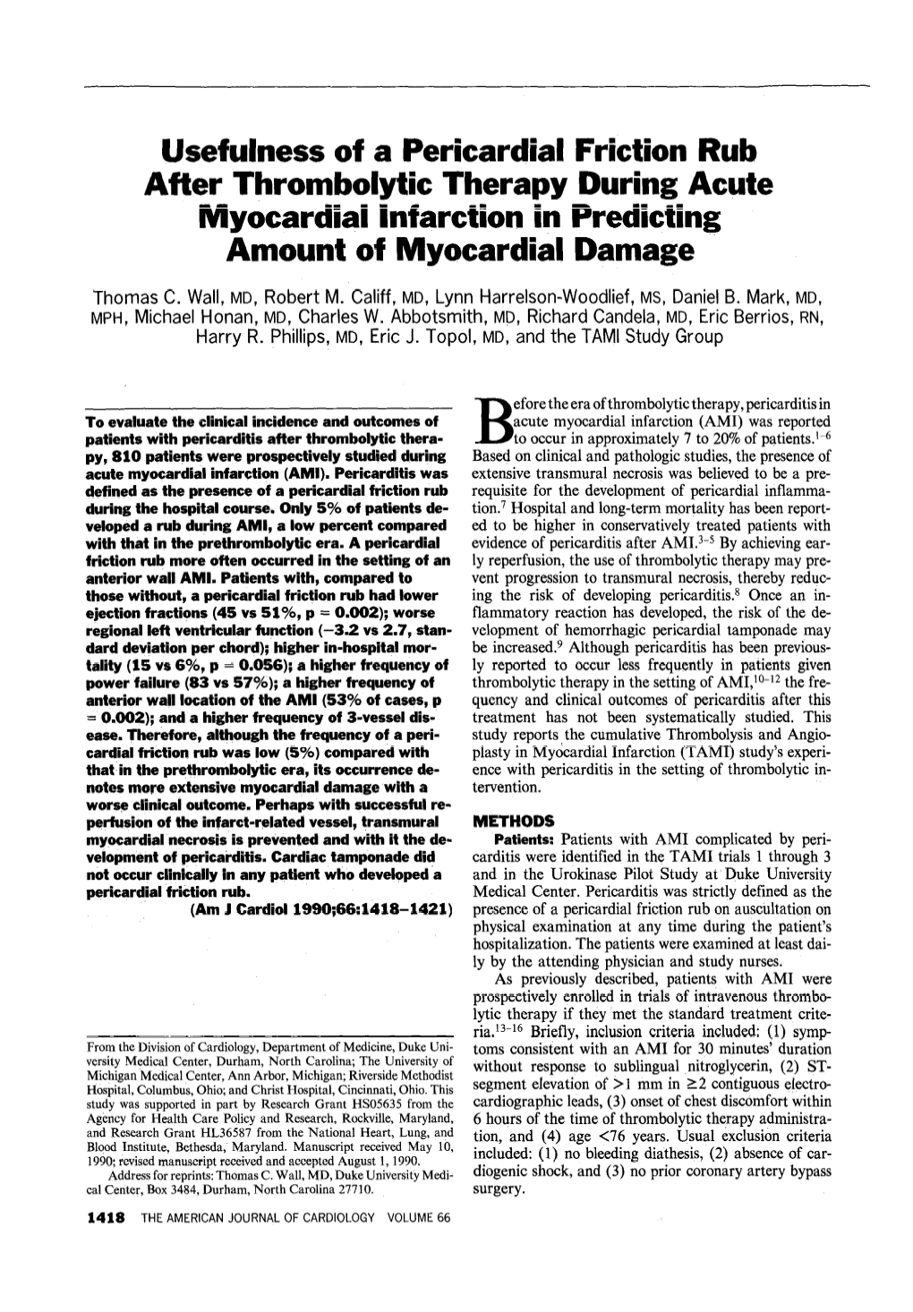 Usefulness of a Pericardial Friction Rub After Thrombolytic Therapy During Acute Myocardial Infarction in Predicting Amount of Myocardial Damage