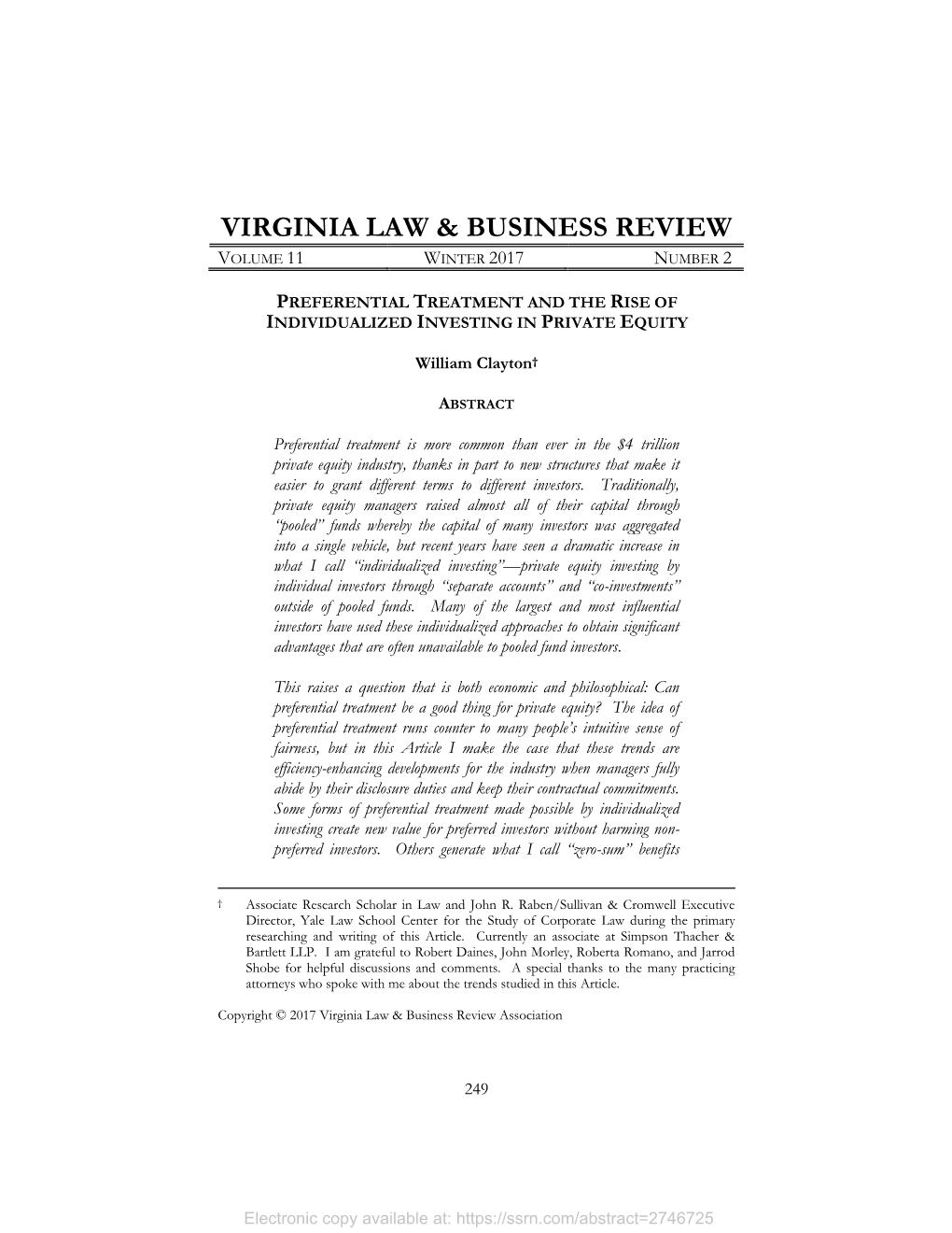 Virginia Law & Business Review