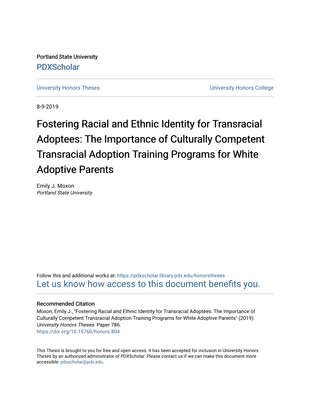 The Importance of Culturally Competent Transracial Adoption Training Programs for White Adoptive Parents