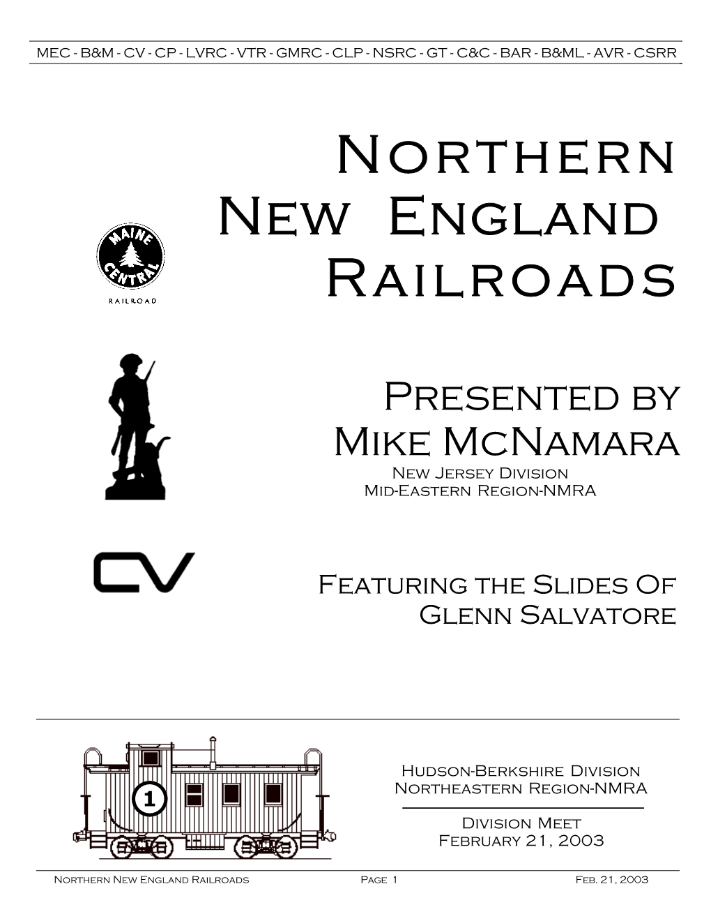 Northern New England Railroads