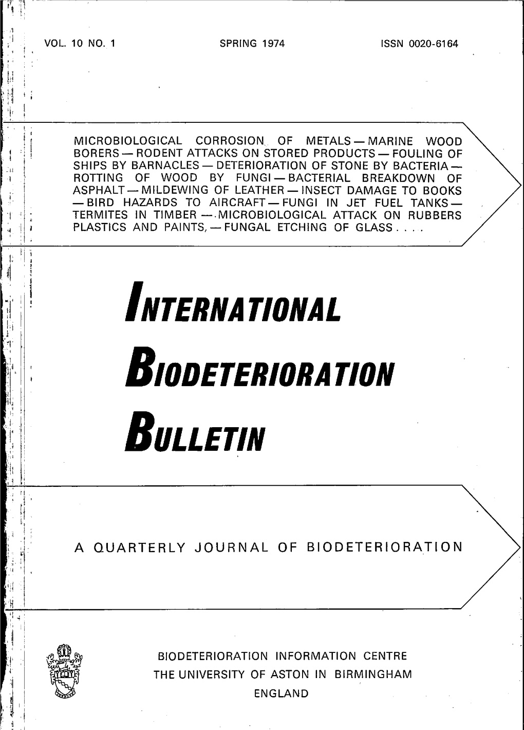 INTERNATIONAL BIDDETERIORATION Bulletin