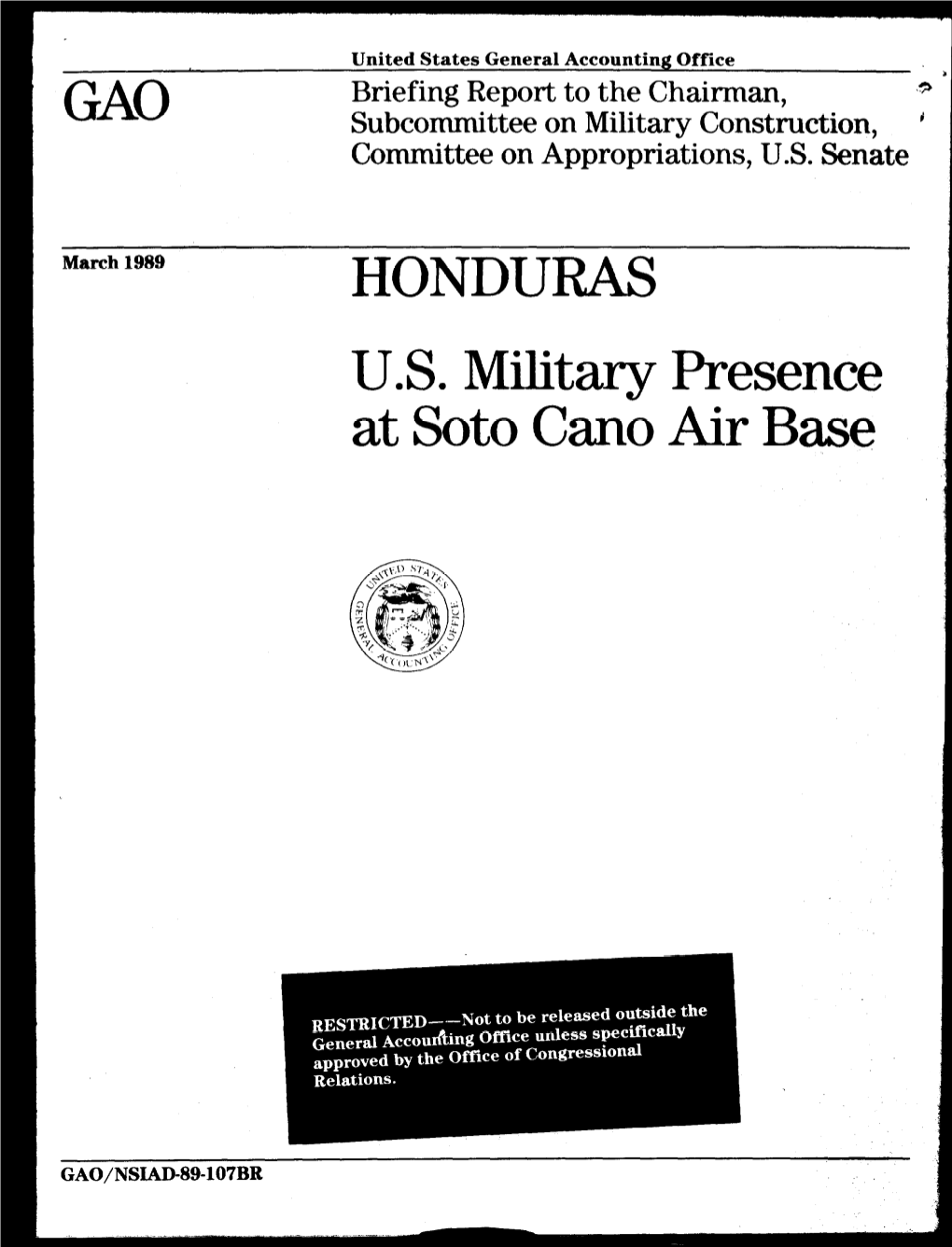 HONDURAS US Military Presence at Soto Cano Air Base