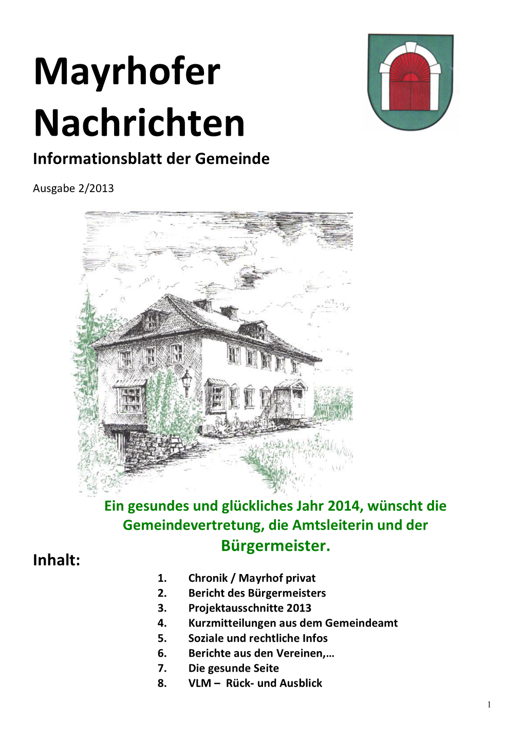 Mayrhofer Nachrichten Informationsblatt Der Gemeinde