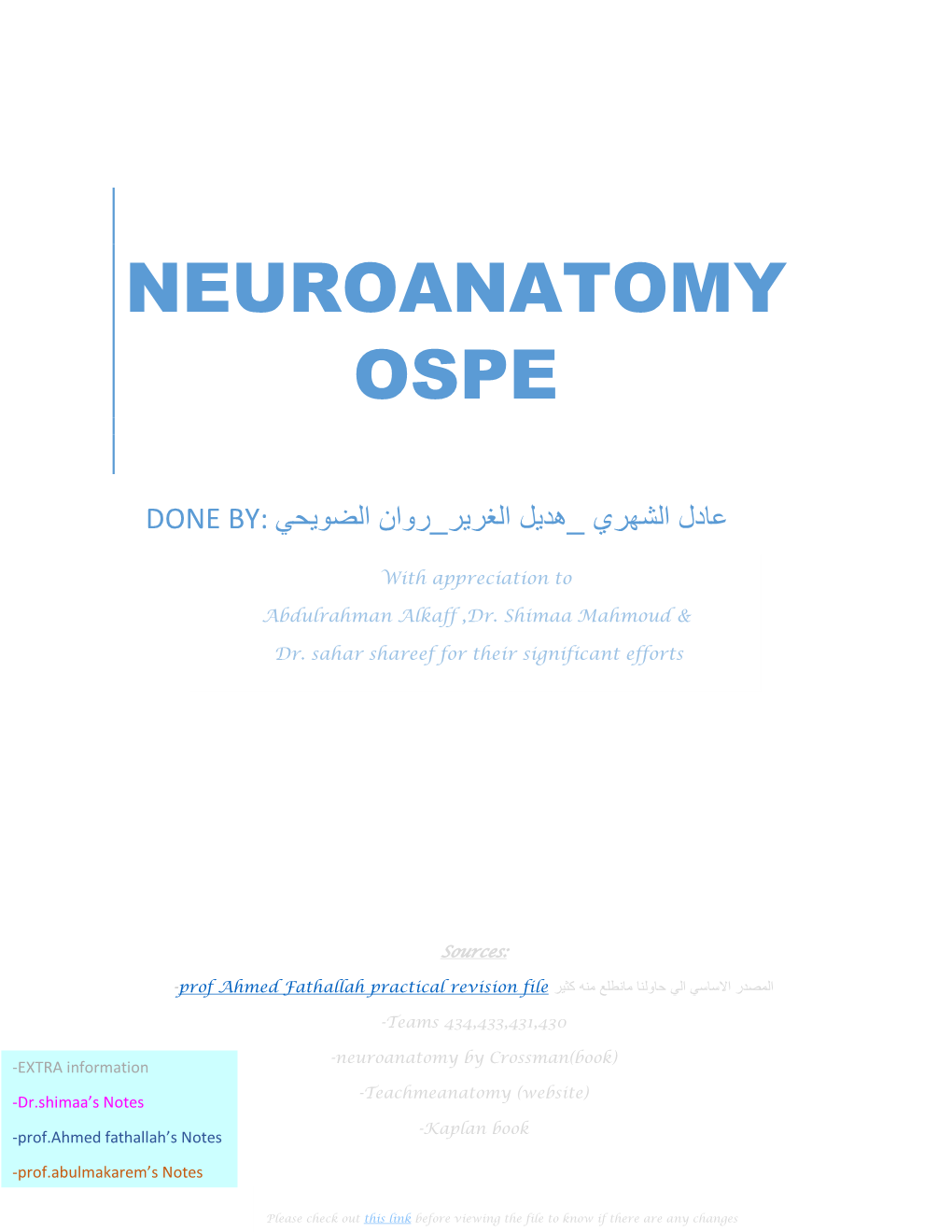 Neuroanatomy Ospe