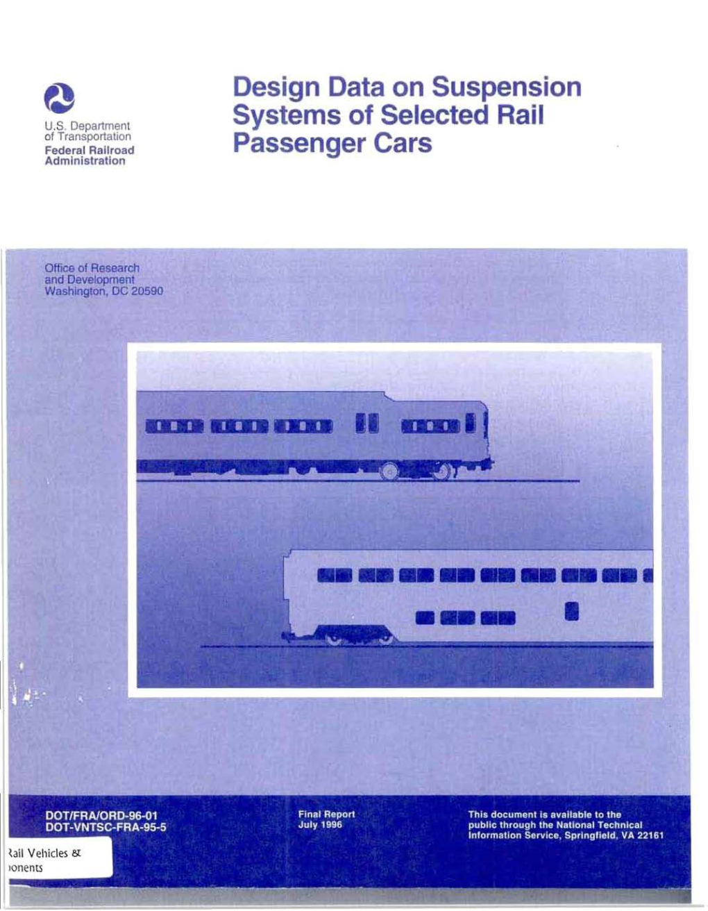 Design Data on Suspension Systems of Selected Rail Passenger Cars RR 593/R 5021