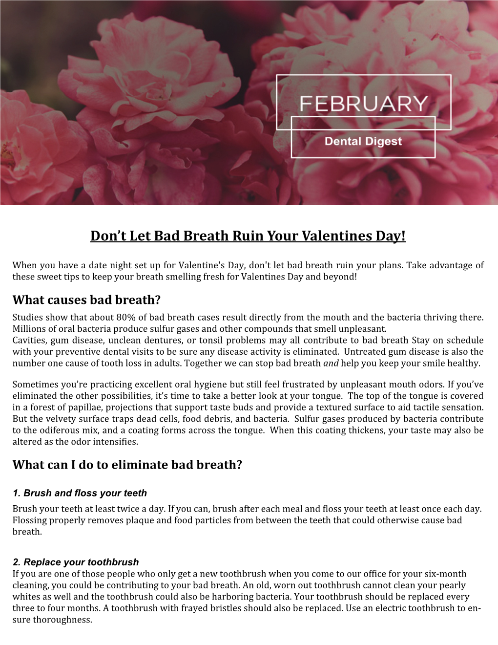 Don't Let Bad Breath Ruin Your Valentines Day!