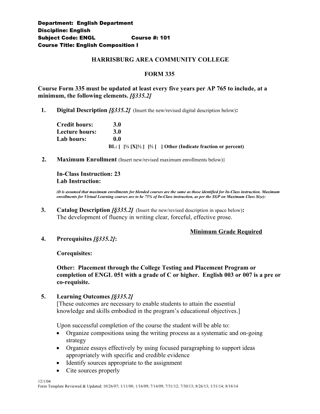 Department: English Department s1