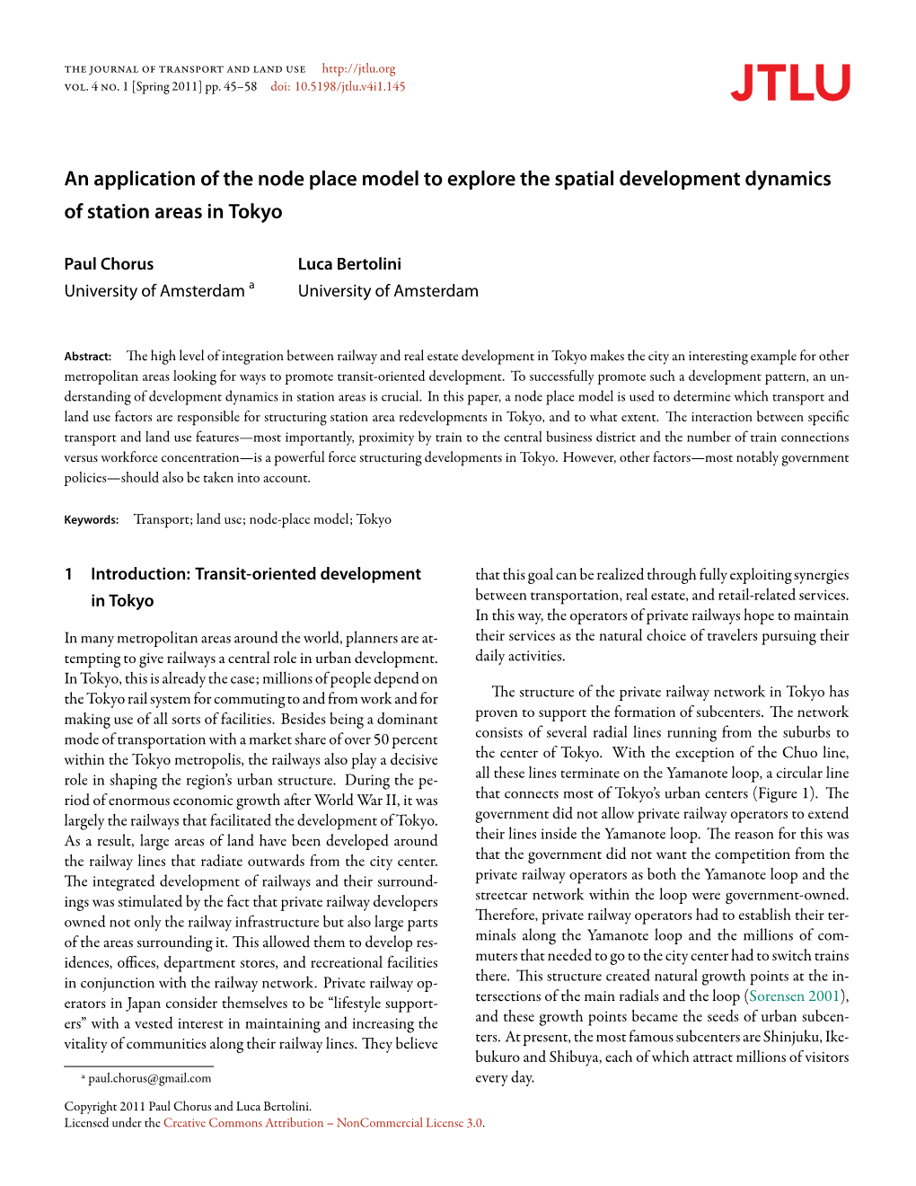 An Application of the Node Place Model to Explore the Spatial Development Dynamics of Station Areas in Tokyo