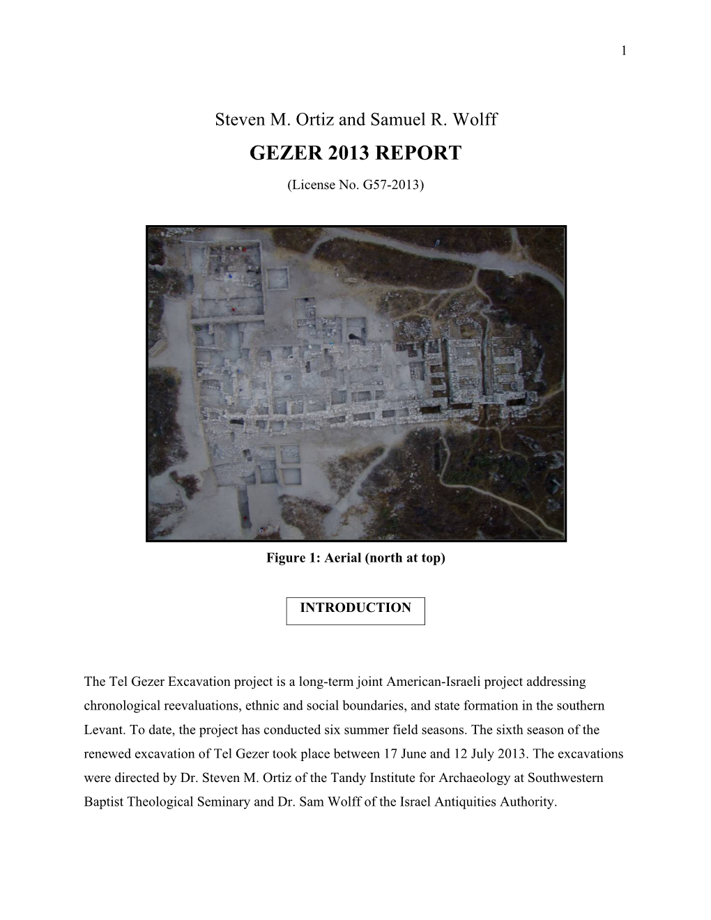 Gezer 2013 Report