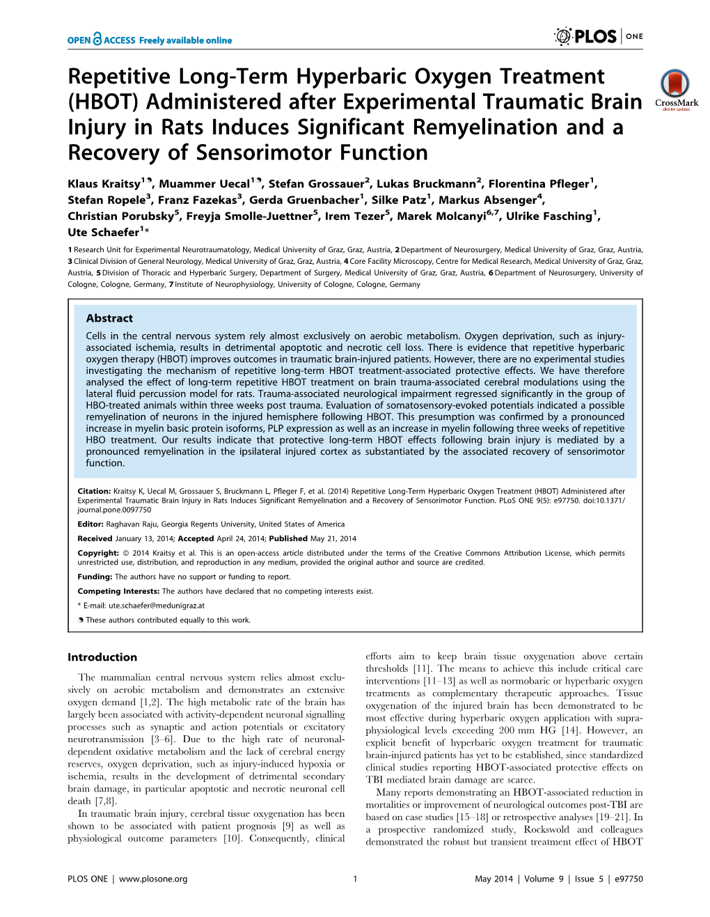 Administered After Experimental Traumatic Brain Injury in Rats Induces Significant Remyelination and a Recovery of Sensorimotor Function