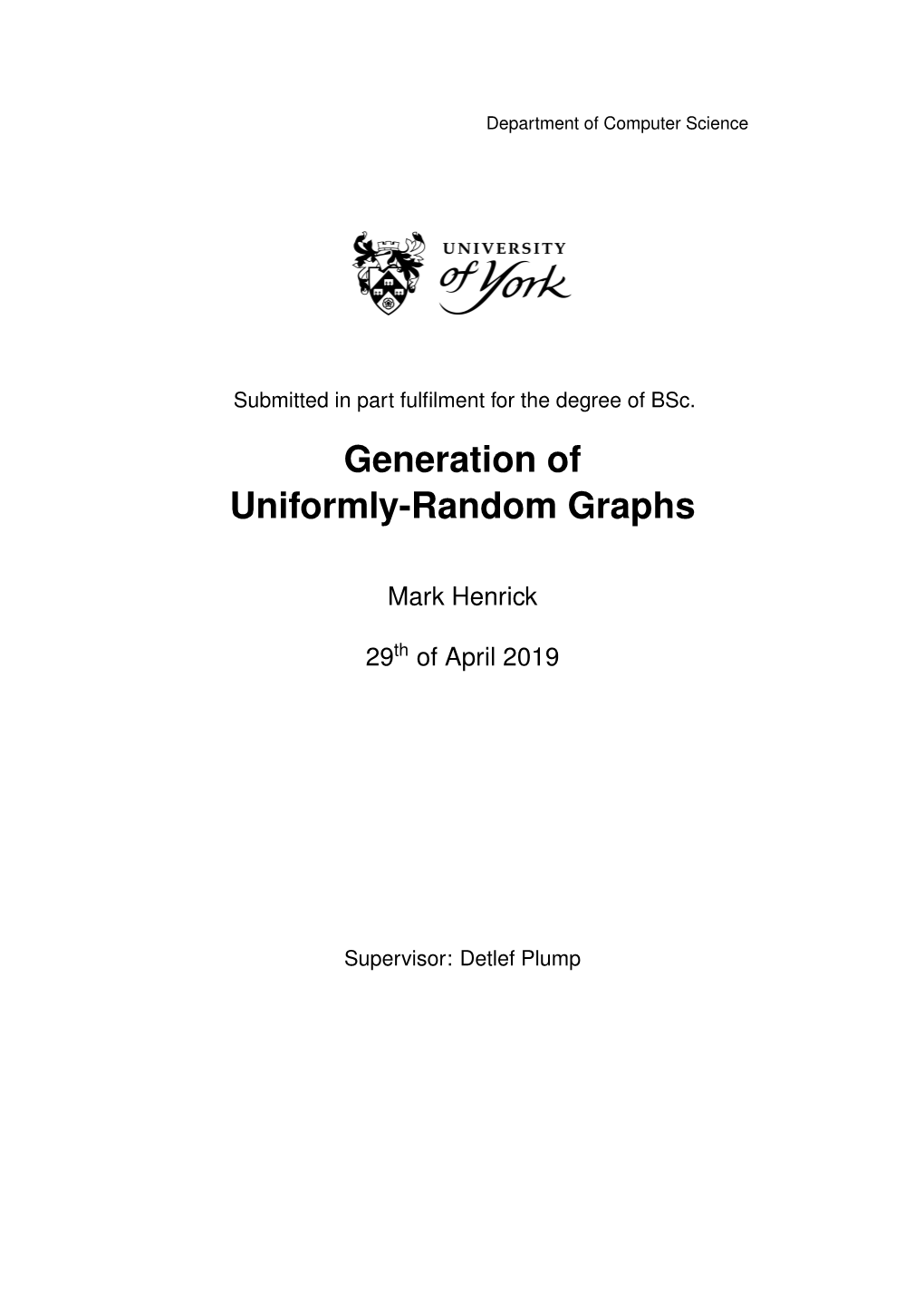 Generation of Uniformly-Random Graphs