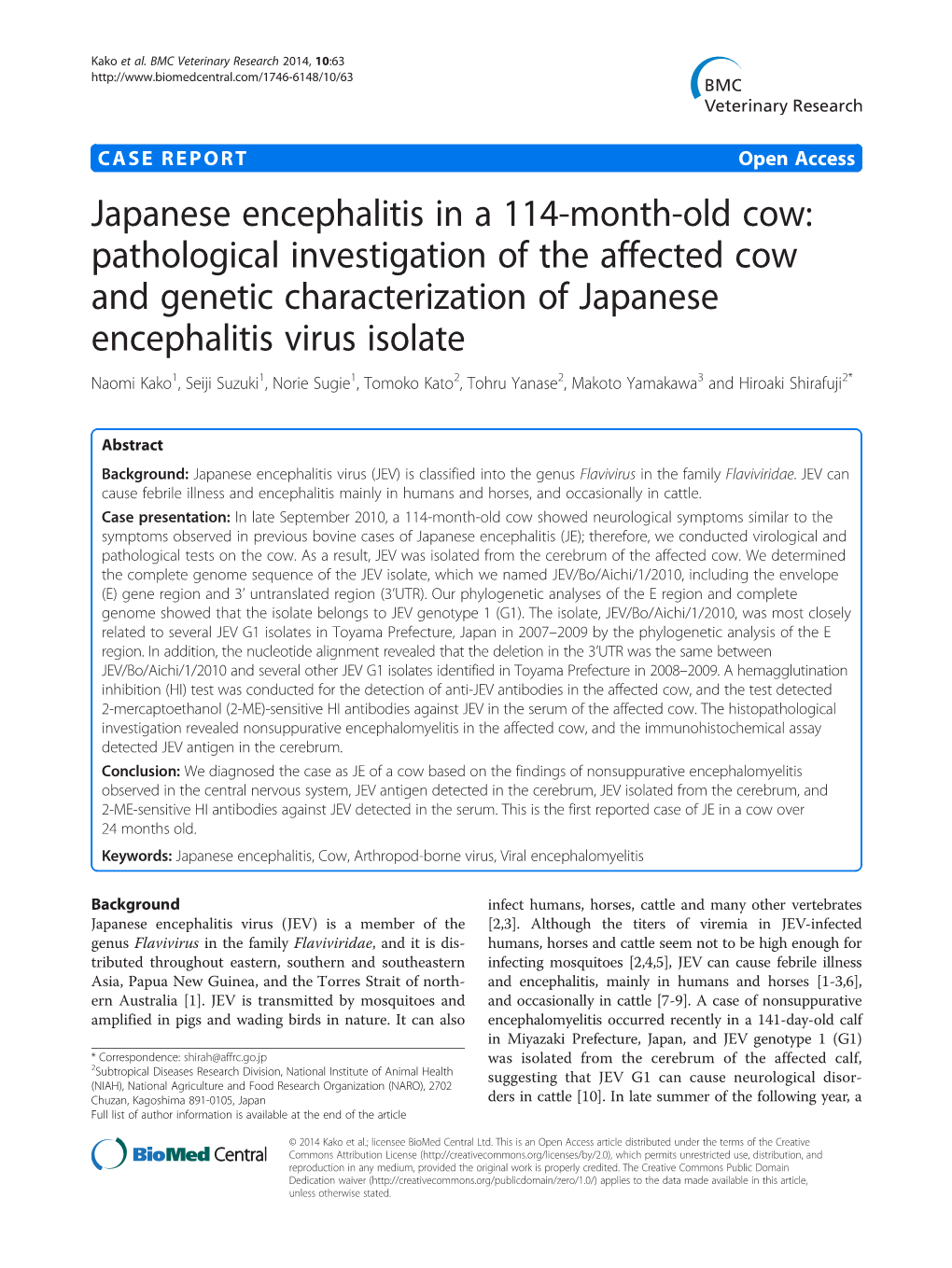 Japanese Encephalitis in a 114-Month-Old