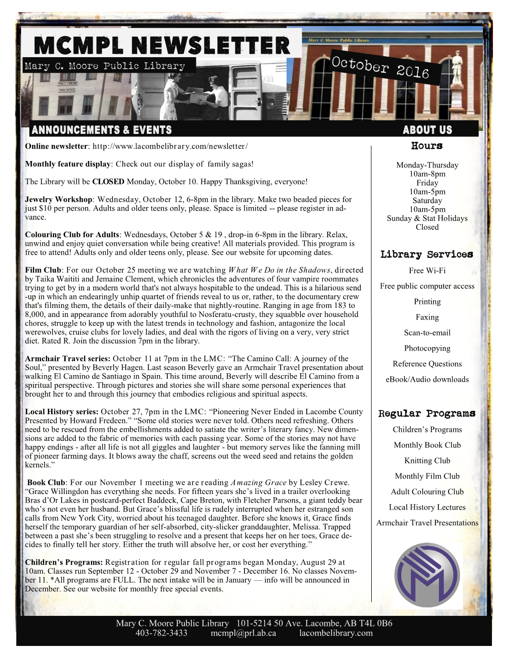 MCMPL NEWSLETTER Mary C