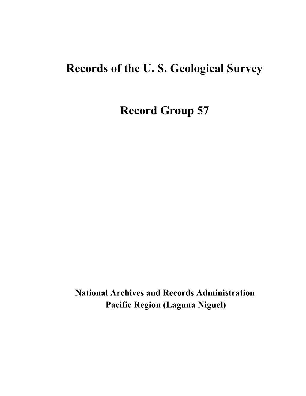 U.S. Geological Survey Records