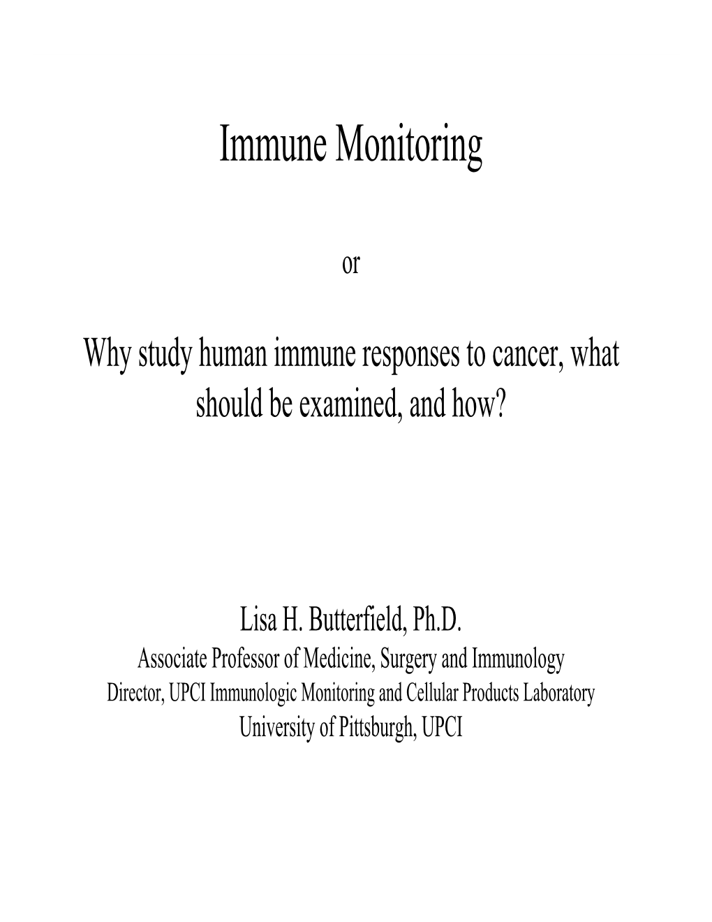 Immune Monitoring