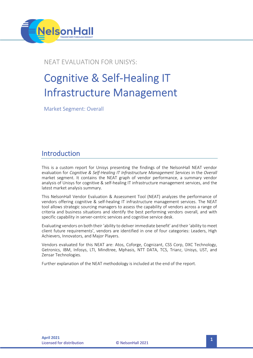 Cognitive & Self-Healing IT Infrastructure Management