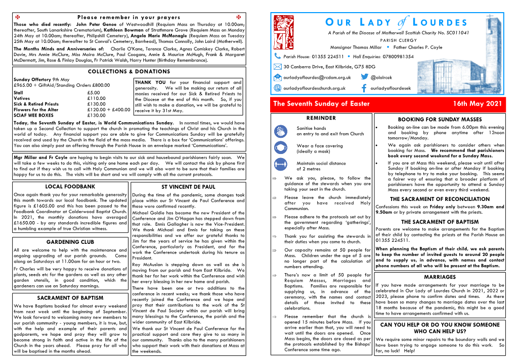 Parish Bulletin 16.05.21