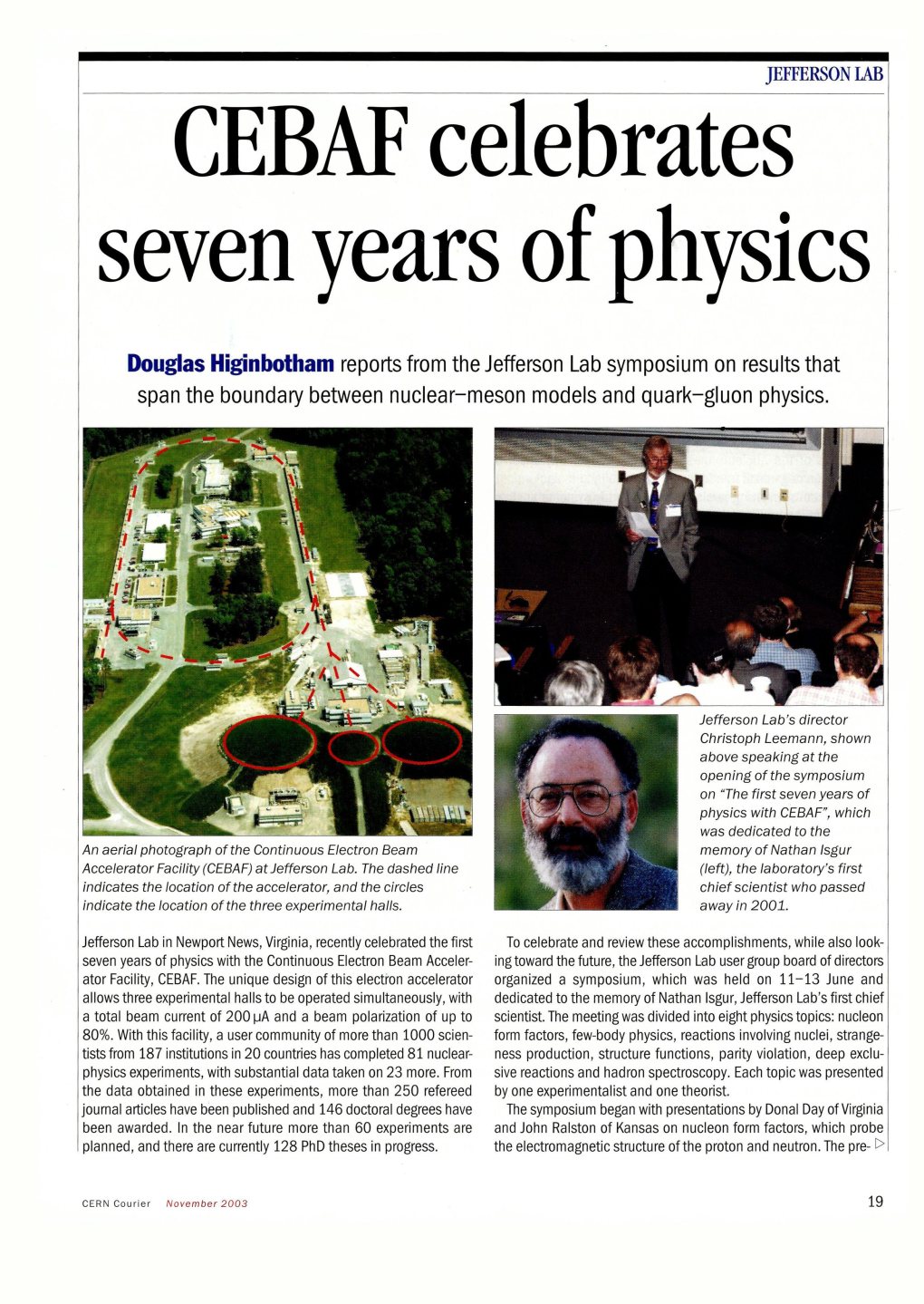 CEBAF Celebrates Seven Years of Physics