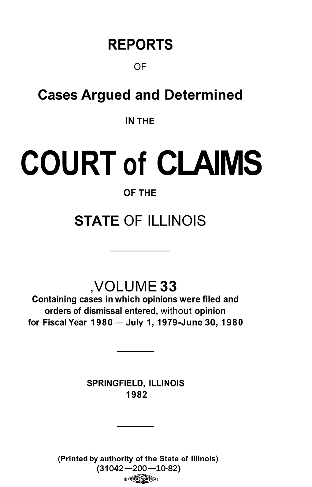 COURT of CLAIMS of THE