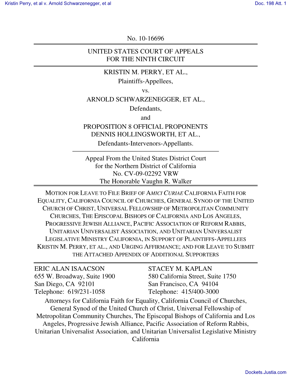 No. 10-16696 UNITED STATES COURT of APPEALS for the NINTH CIRCUIT KRISTIN M