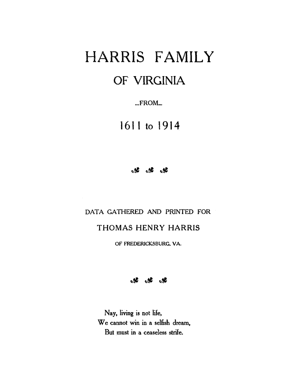 Harris Family of Virginia