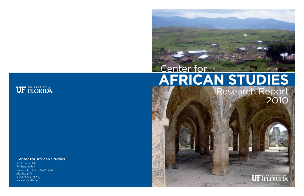 AFRICAN STUDIES Research Report 2010