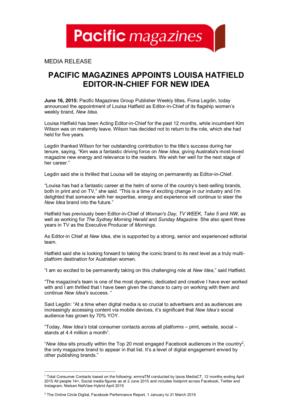 Pacific Magazines Appoints Louisa Hatfield Editor-In-Chief for New Idea