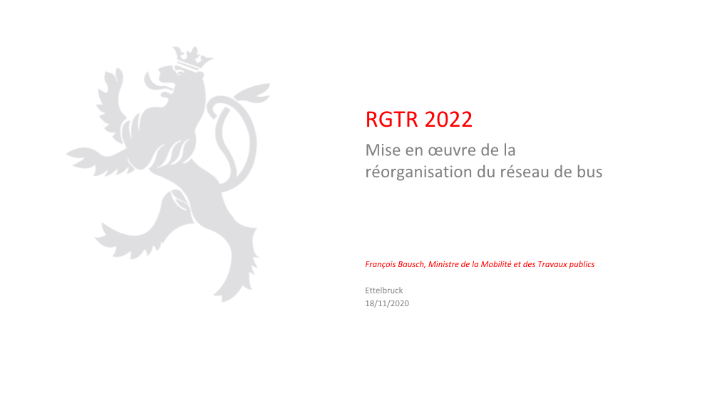 RGTR 2022 Mise En Œuvre De La Réorganisation Du Réseau De Bus