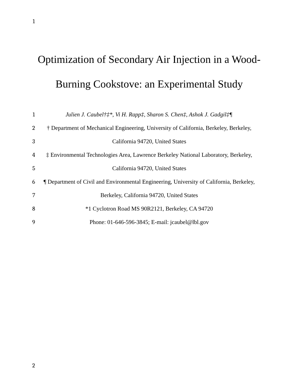 Optimization of Secondary Air Injection in a Wood- Burning