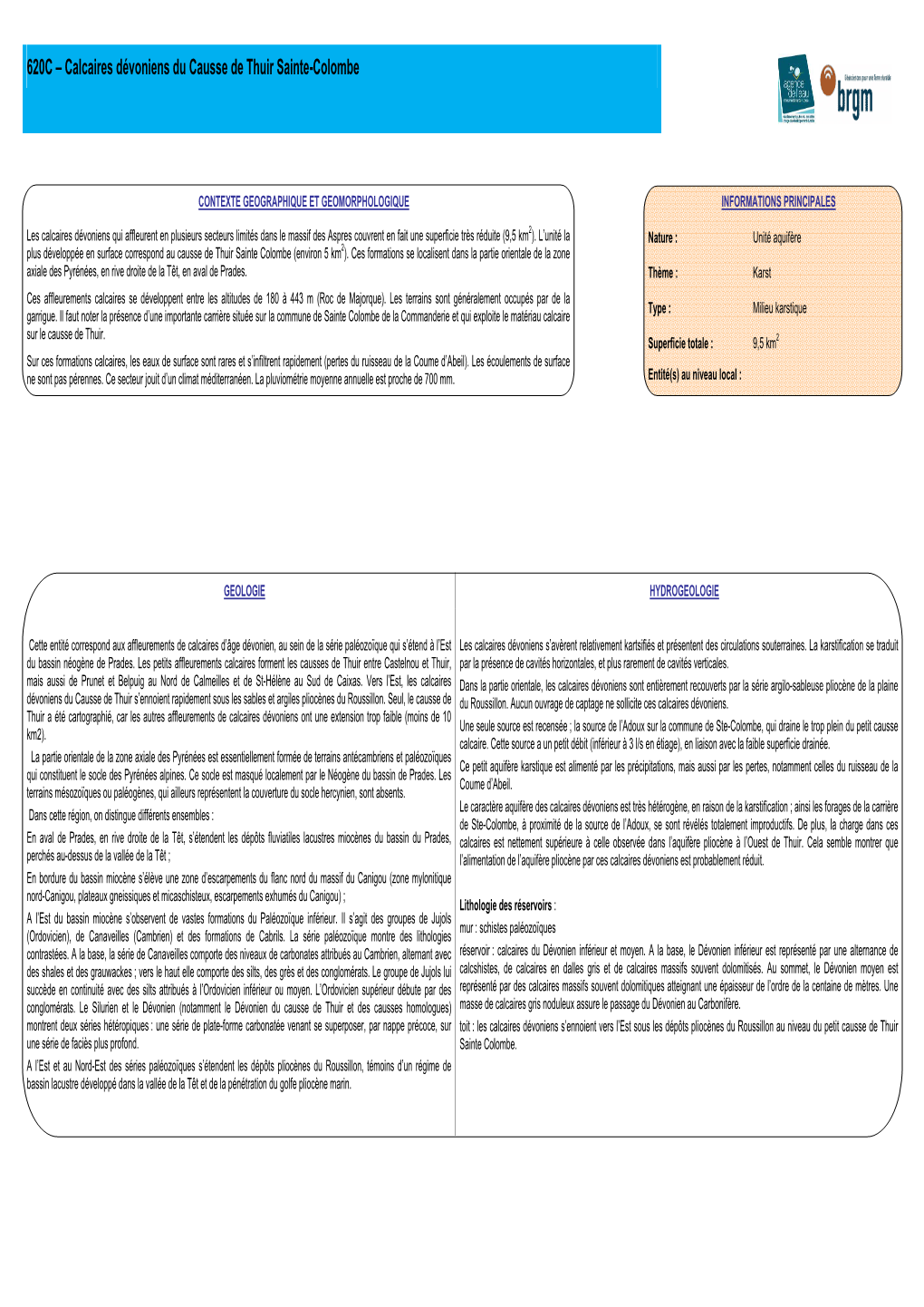 620C – Calcaires Dévoniens Du Causse De Thuir Sainte-Colombe