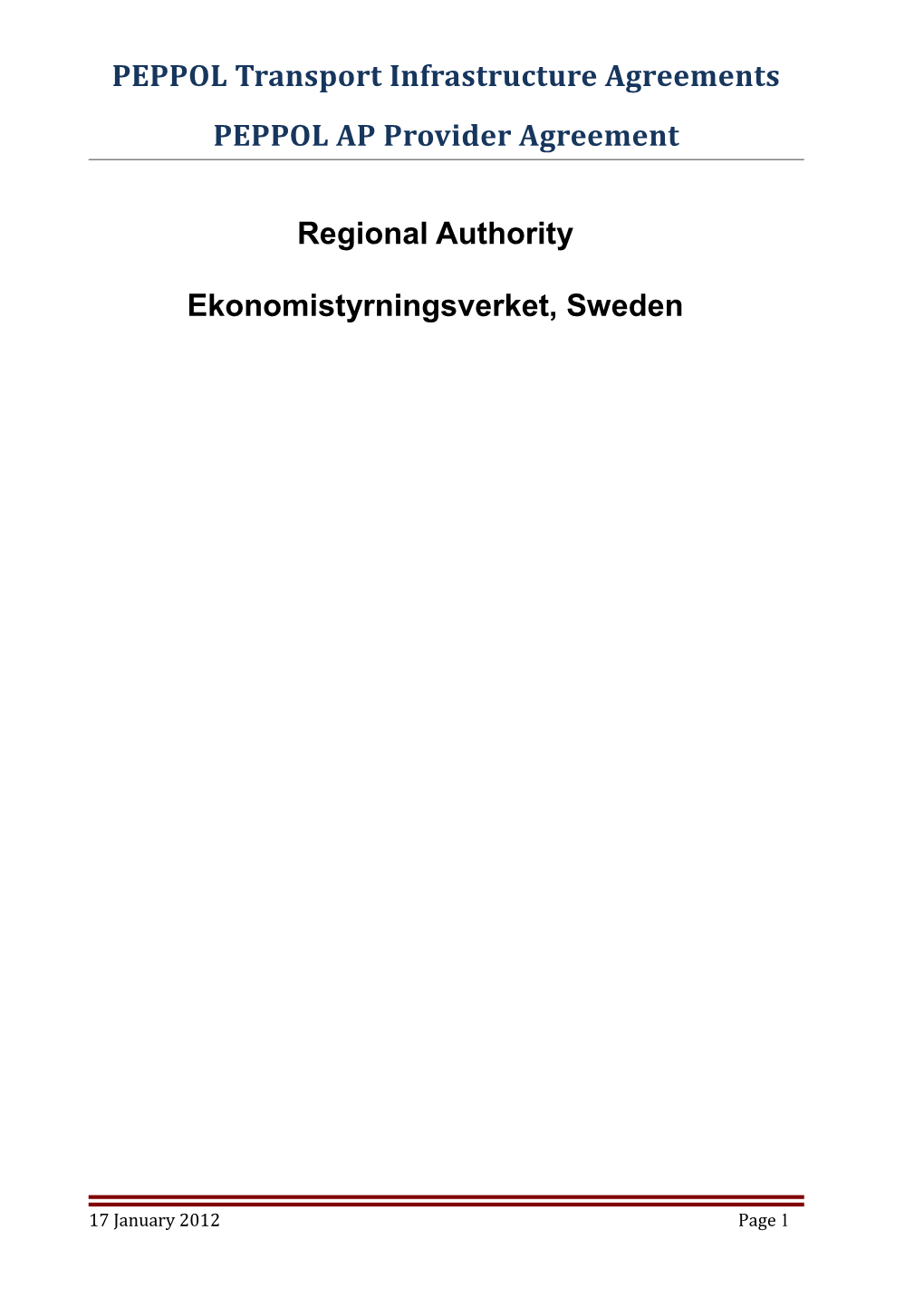 PEPPOL Access Point Provideragreement