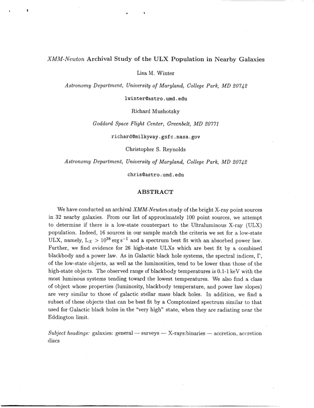 XMM-Newton Archival Study of the ULX Population in Nearby Galaxies