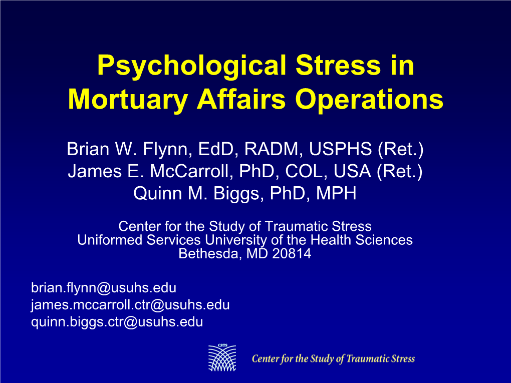 USU Center for the Study of Traumatic Stress