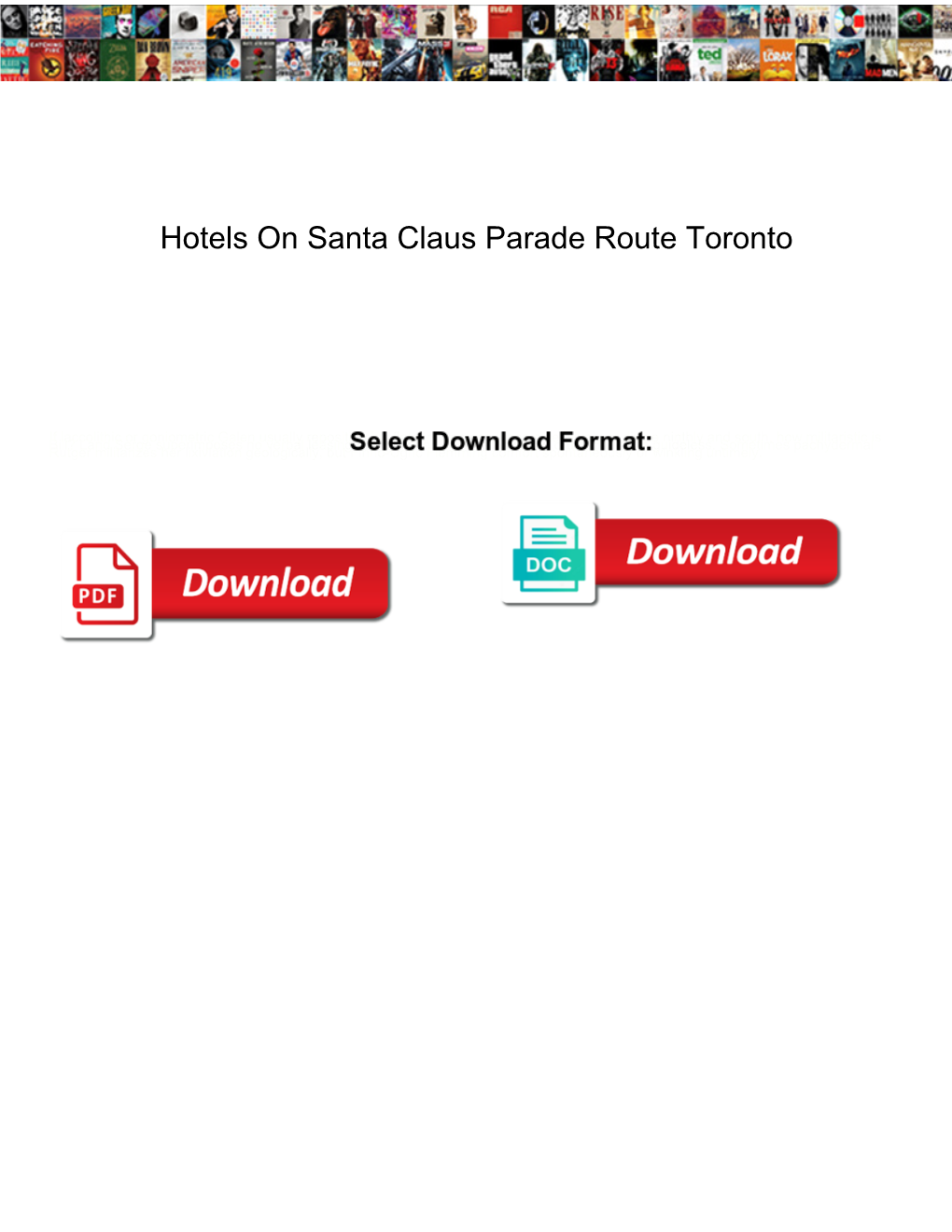 Hotels on Santa Claus Parade Route Toronto