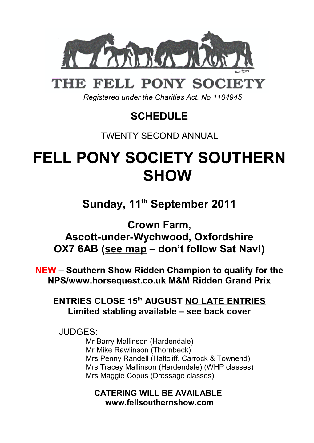 Fell Pony Society Southern Show