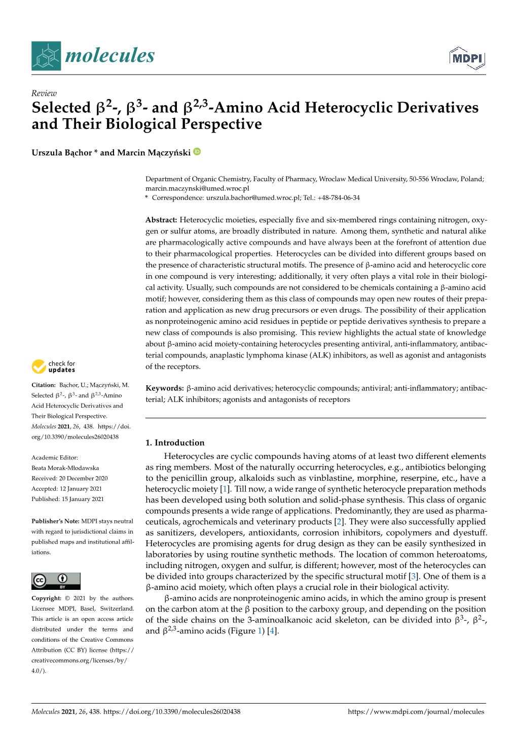 And 2,3-Amino Acid Heterocyclic Derivatives and Their