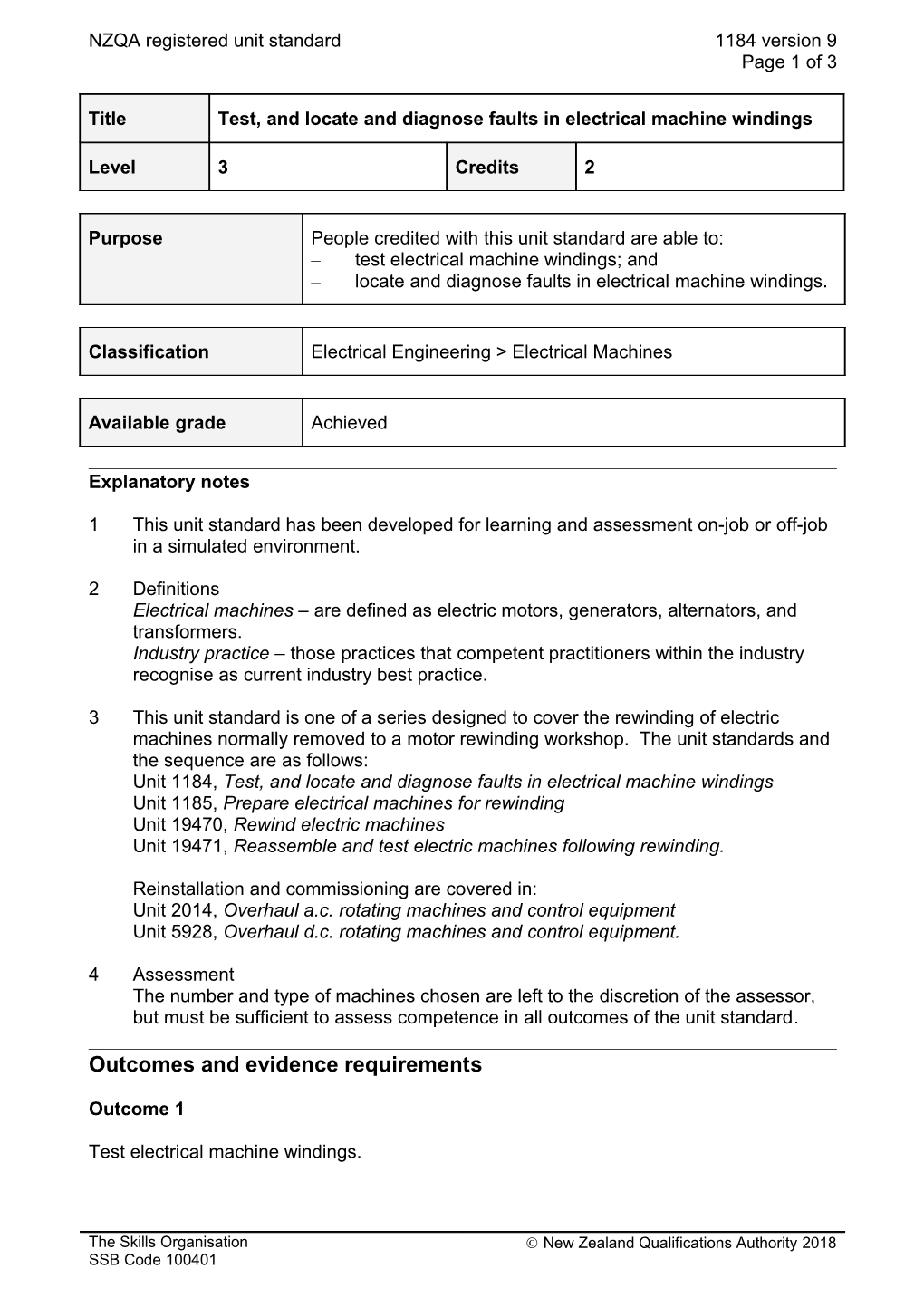 1184 Test, and Locate and Diagnose Faults in Electrical Machine Windings