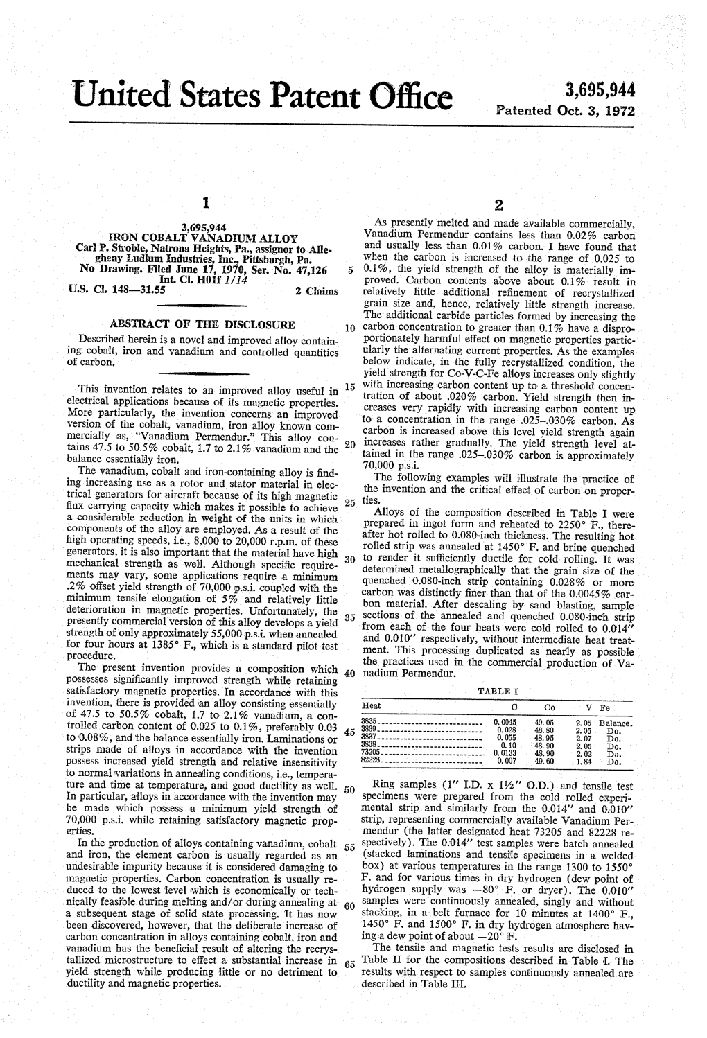 United States Patent Office Patented Oct