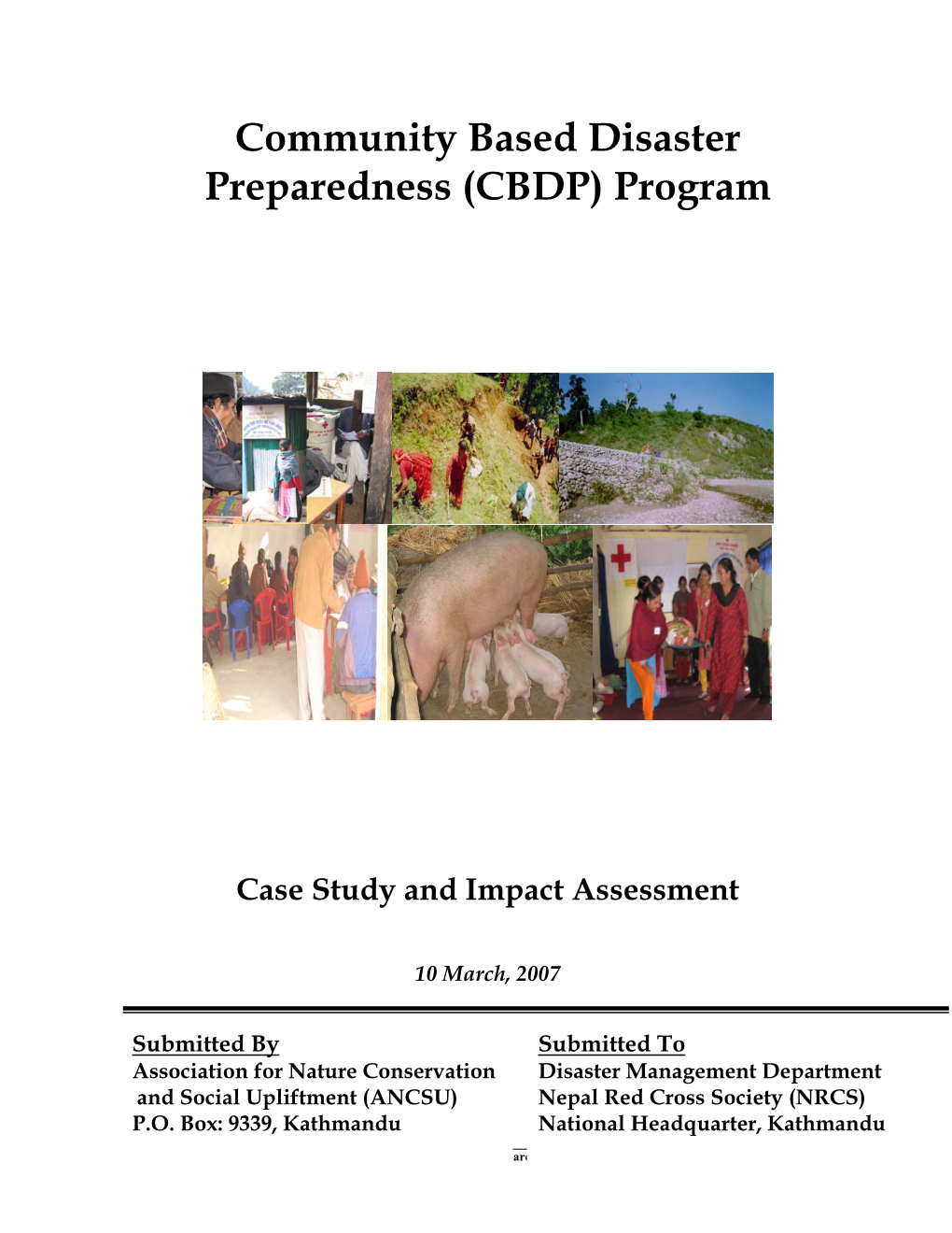 Community Based Disaster Preparedness (CBDP) Program