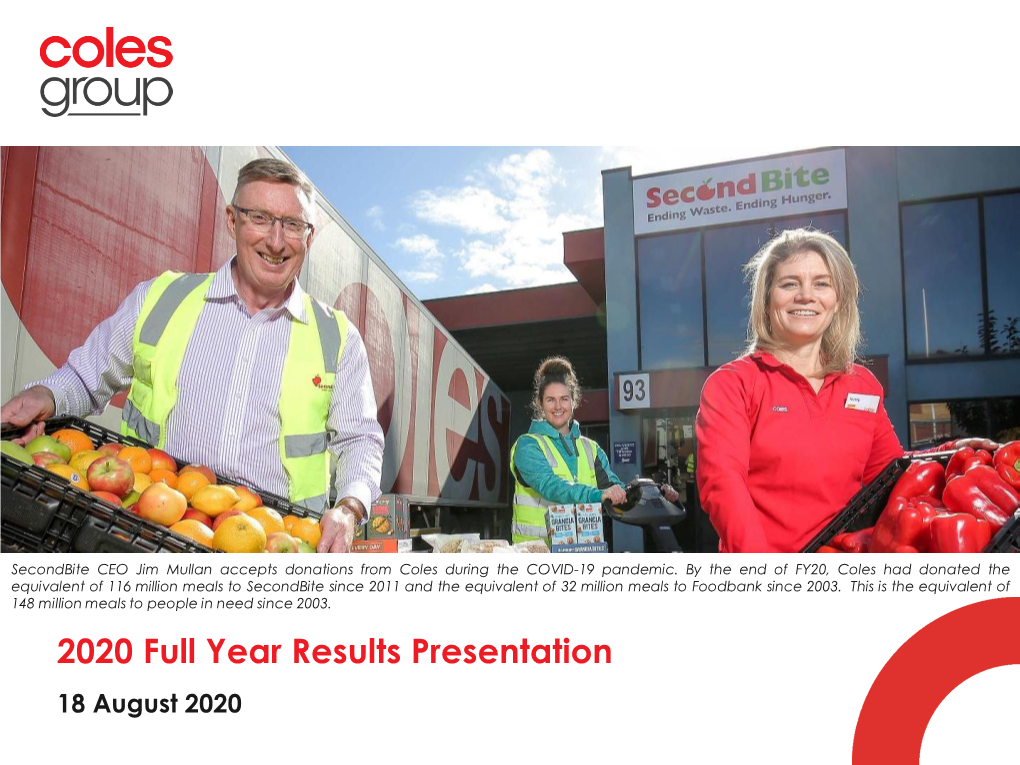 Coles FY20 Results Presentation