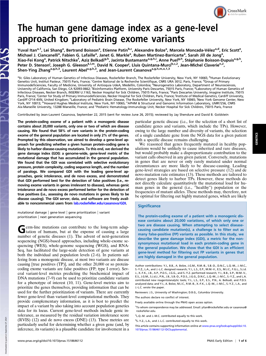 The Human Gene Damage Index As a Gene-Level Approach to Prioritizing Exome Variants